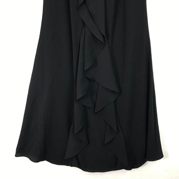 Kensie Dress Womens Size 8 Black Mini Ruffle Halter Keyhole Goth Party Cocktail - Picture 5 of 12